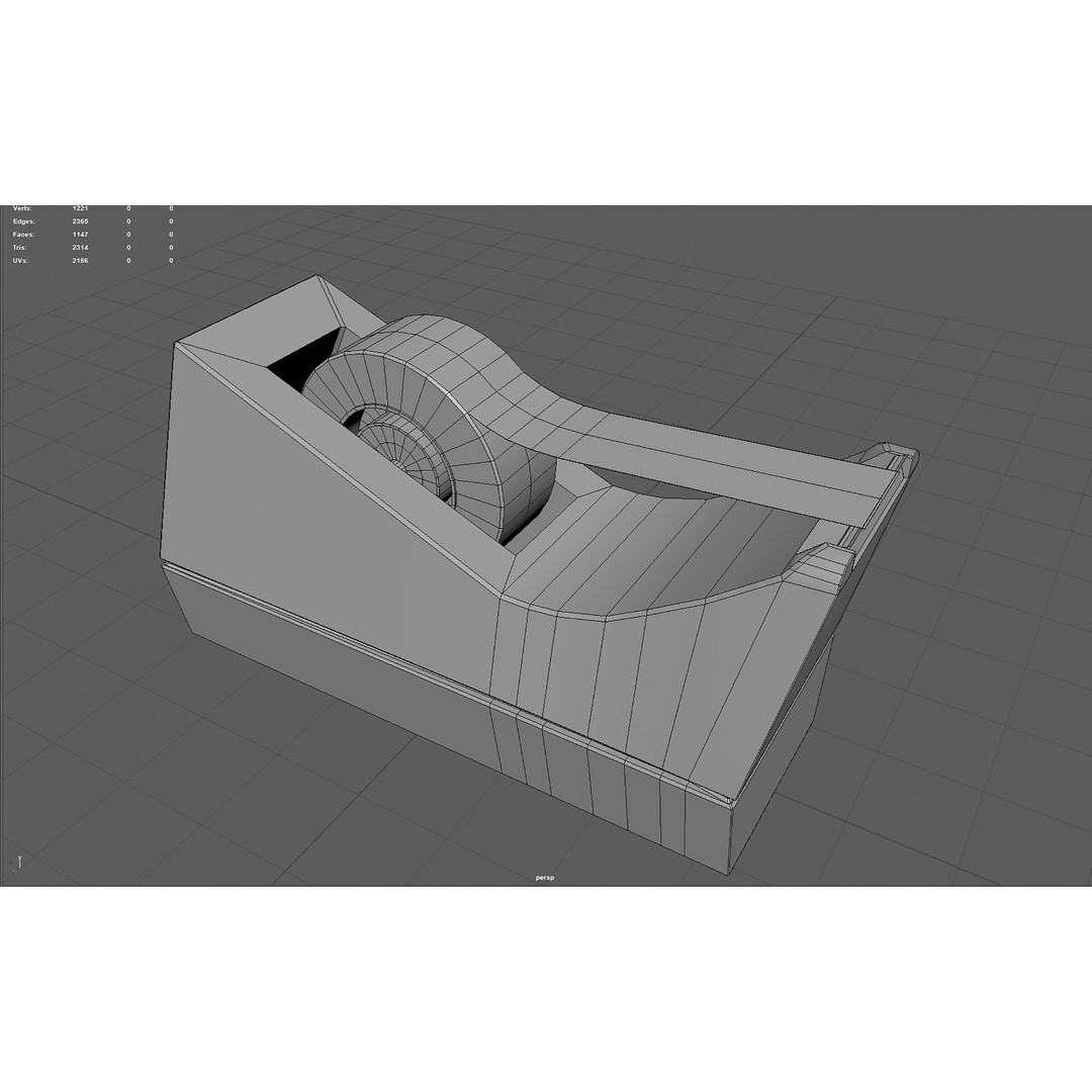 Adhesive Tape Dispenser 3D Model – Low Poly PBR Asset, FBX, OBJ