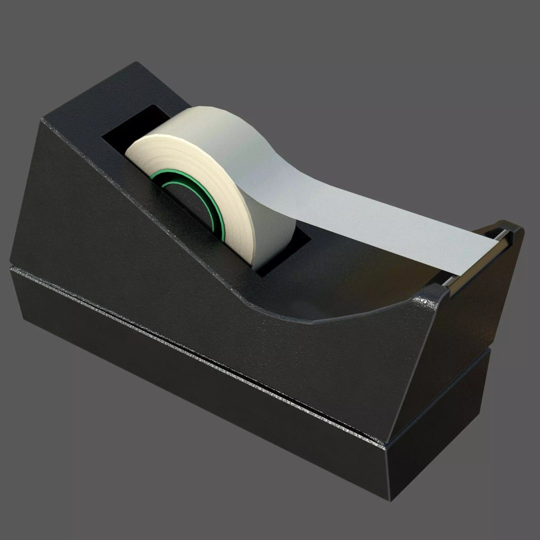 Adhesive Tape Dispenser 3D Model – Low Poly PBR Asset, FBX, OBJ - View 2