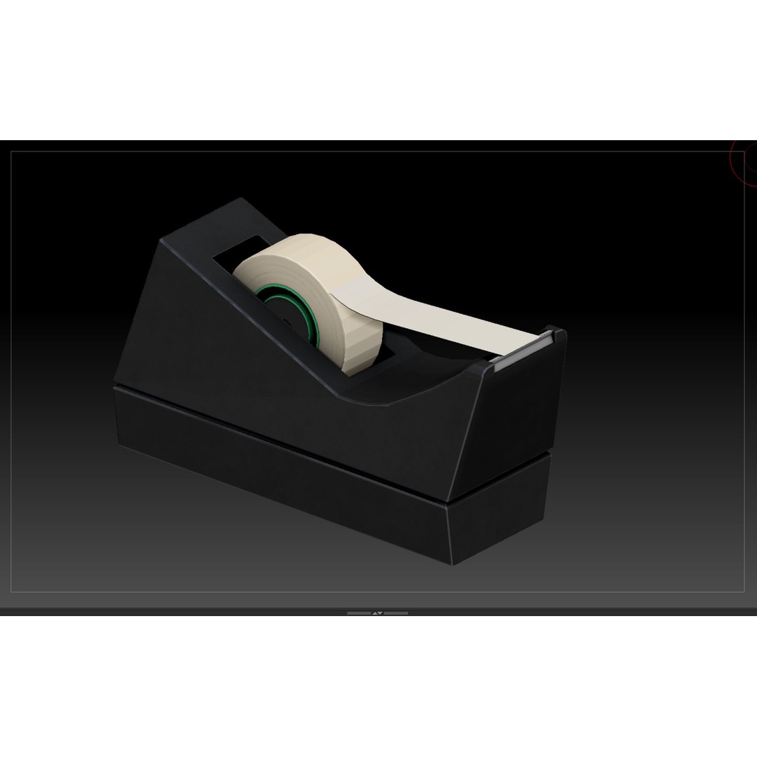 Adhesive Tape Dispenser 3D Model – Low Poly PBR Asset, FBX, OBJ - View 4