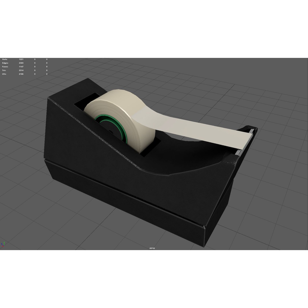 Adhesive Tape Dispenser 3D Model – Low Poly PBR Asset, FBX, OBJ - View 5