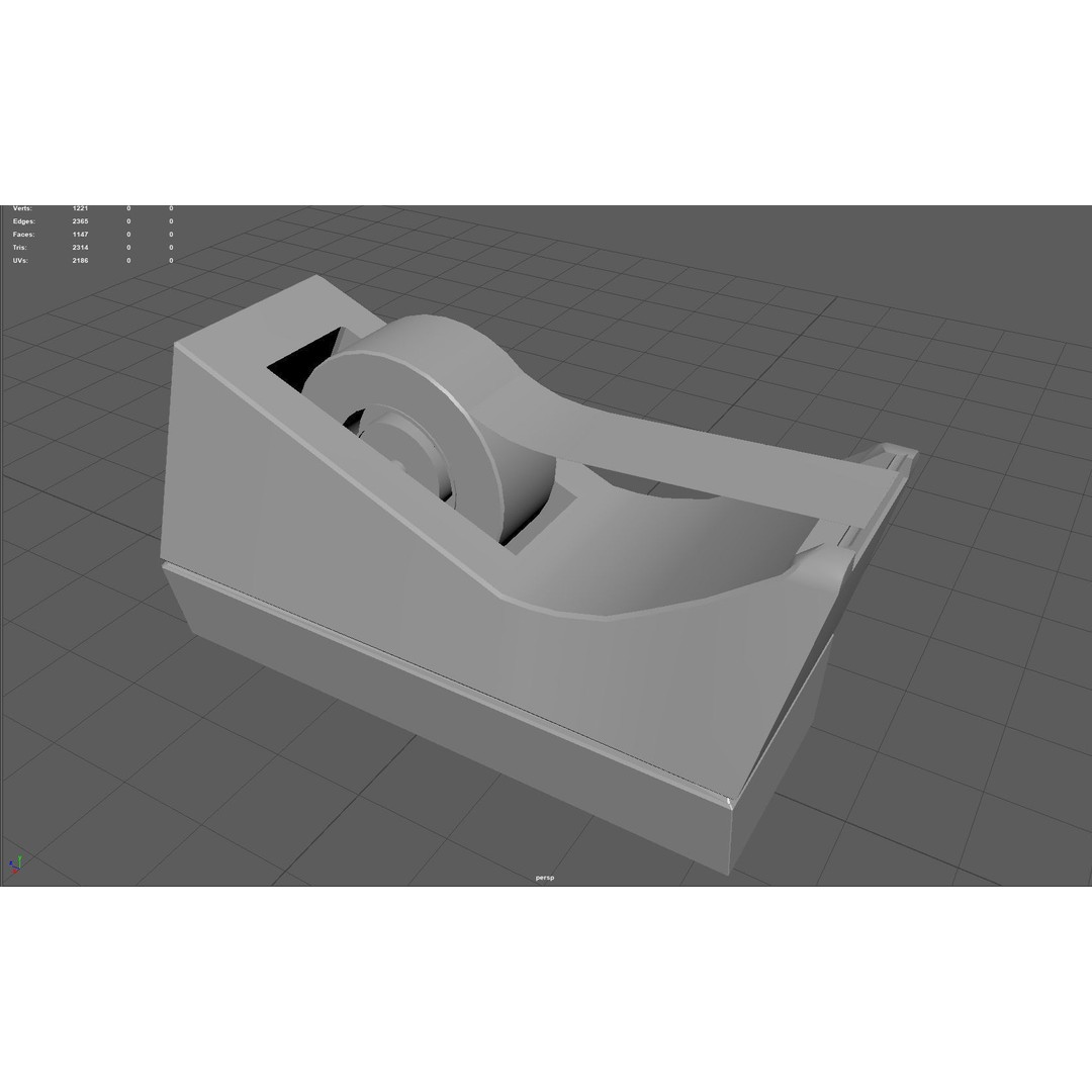 Adhesive Tape Dispenser 3D Model – Low Poly PBR Asset, FBX, OBJ - View 6