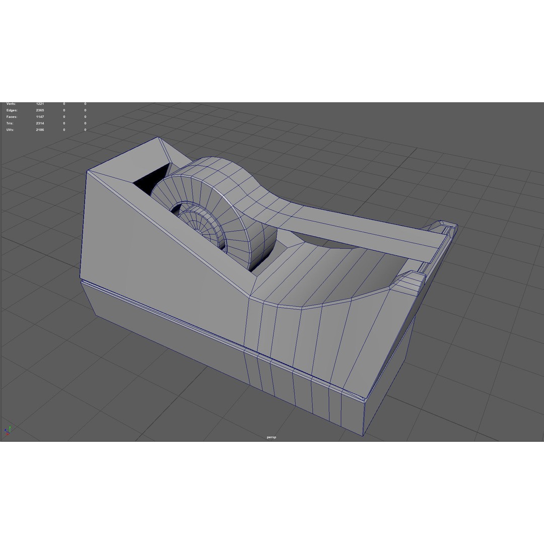 Adhesive Tape Dispenser 3D Model – Low Poly PBR Asset, FBX, OBJ - View 7