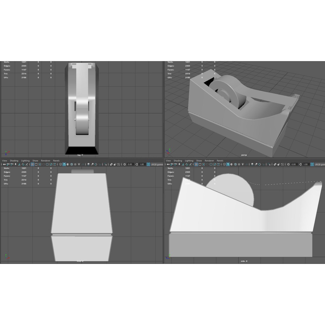 Adhesive Tape Dispenser 3D Model – Low Poly PBR Asset, FBX, OBJ - View 9