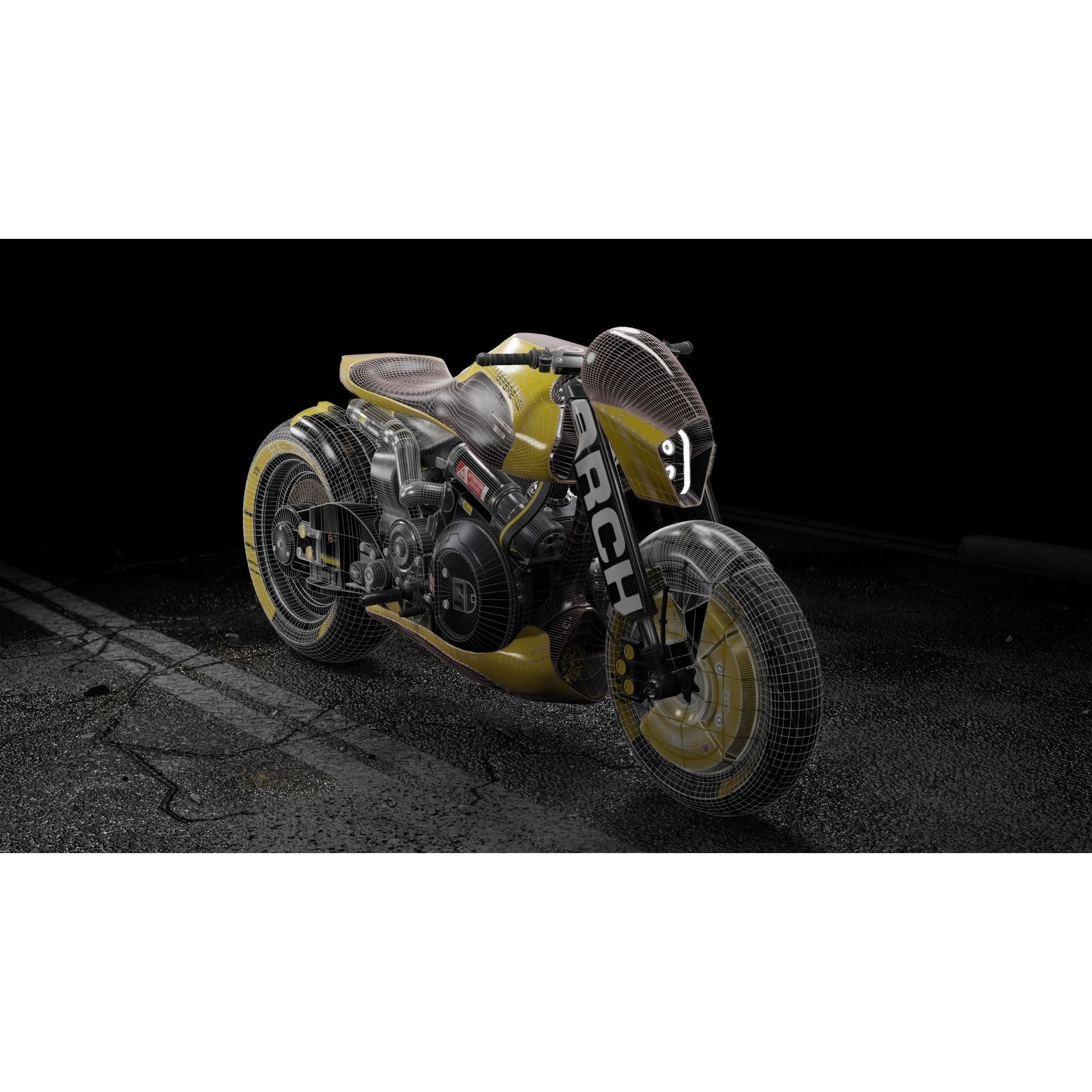 Cyberpunk Motorcycle - Game-Ready 3D Model