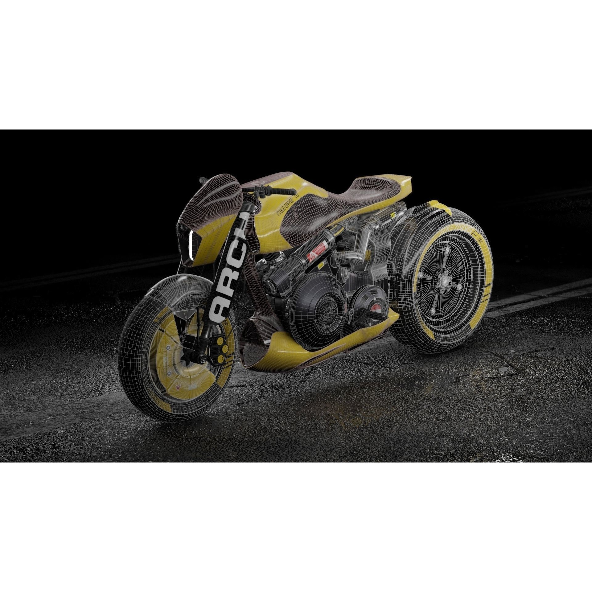 Cyberpunk Motorcycle - Game-Ready 3D Model - View 19