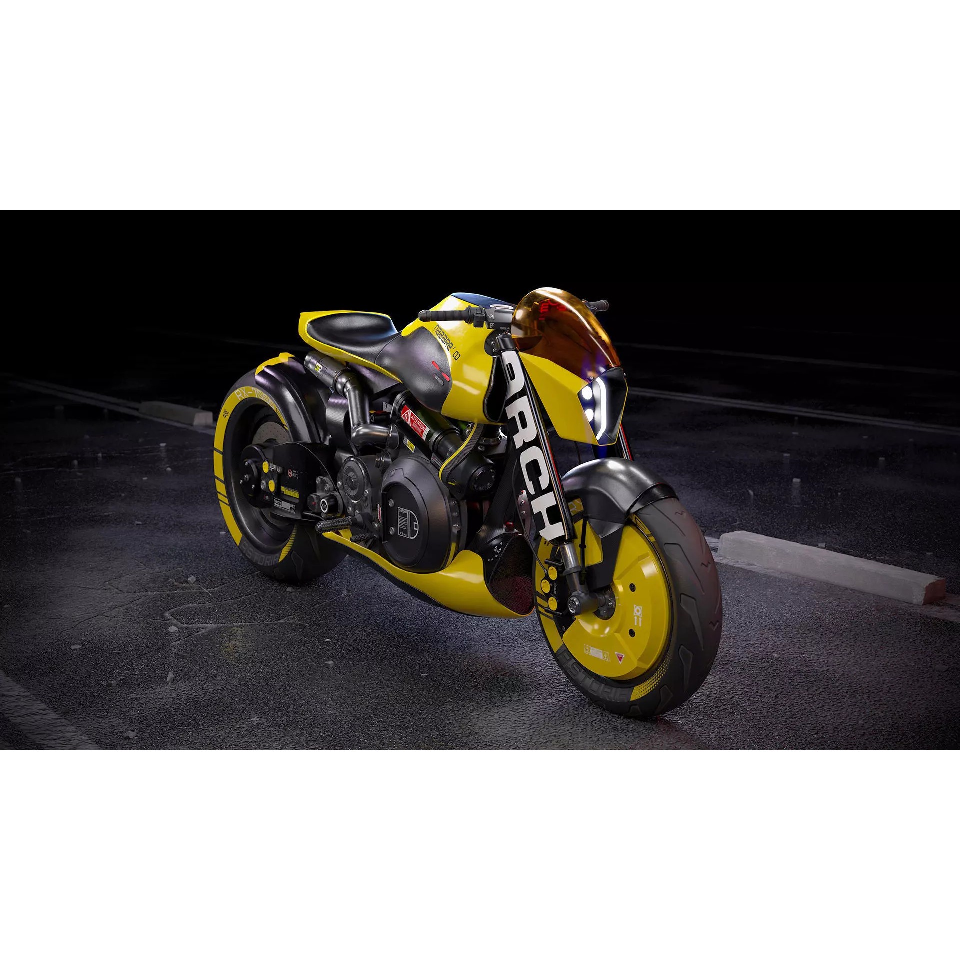 Cyberpunk Motorcycle - Game-Ready 3D Model - View 2