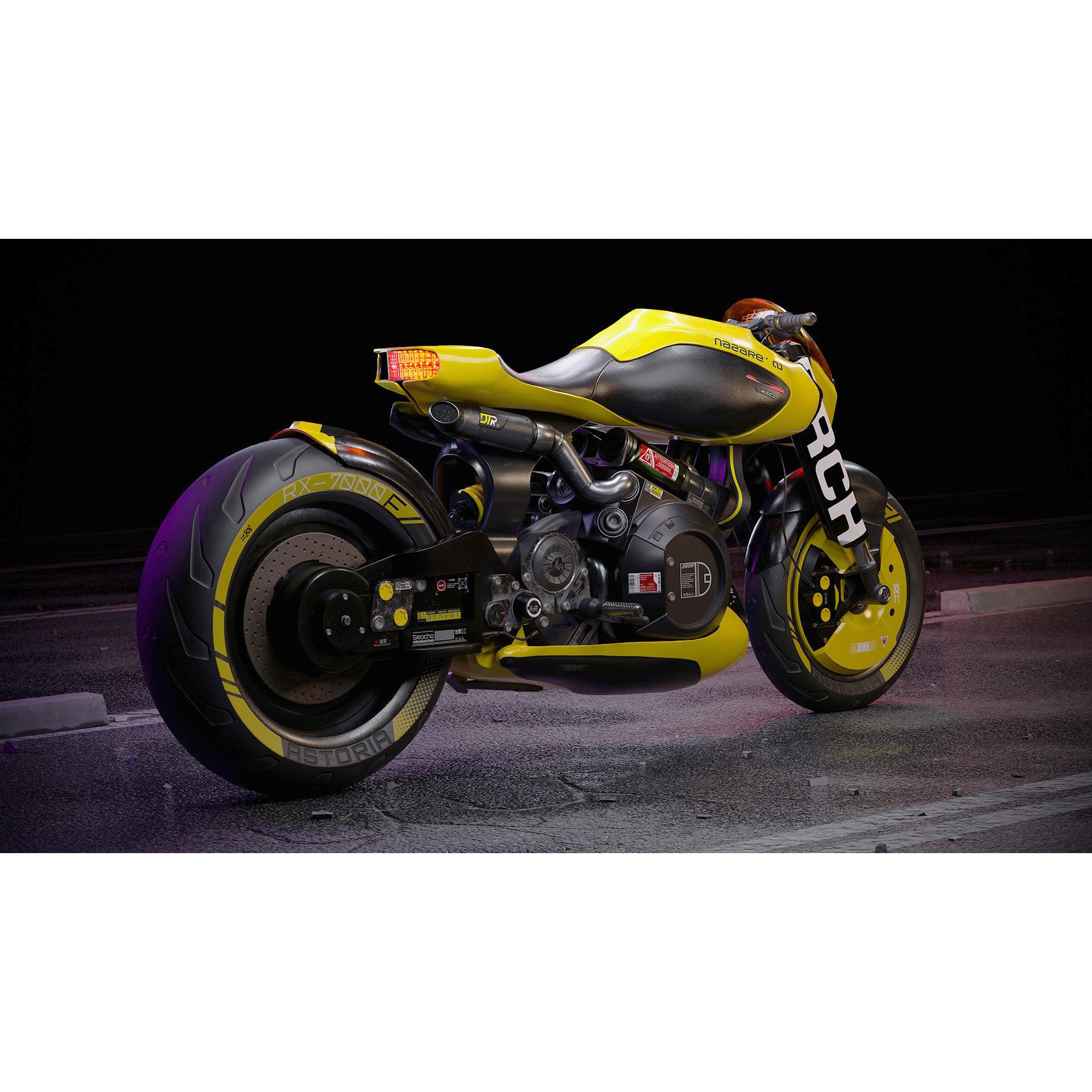 Cyberpunk Motorcycle - Game-Ready 3D Model - View 3