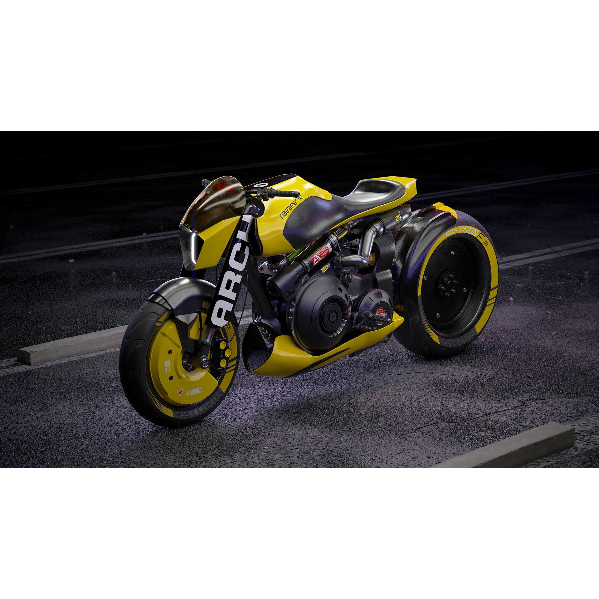 Cyberpunk Motorcycle - Game-Ready 3D Model - View 5