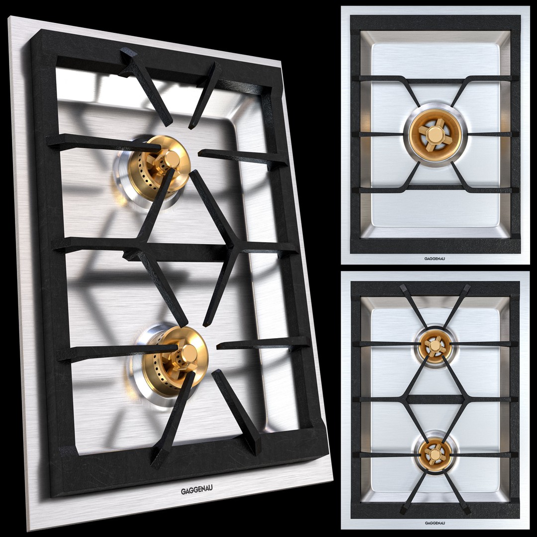 Gaggenau Cooktop 3D Model – Low Poly Kitchenware Asset, FBX, OBJ - View 5