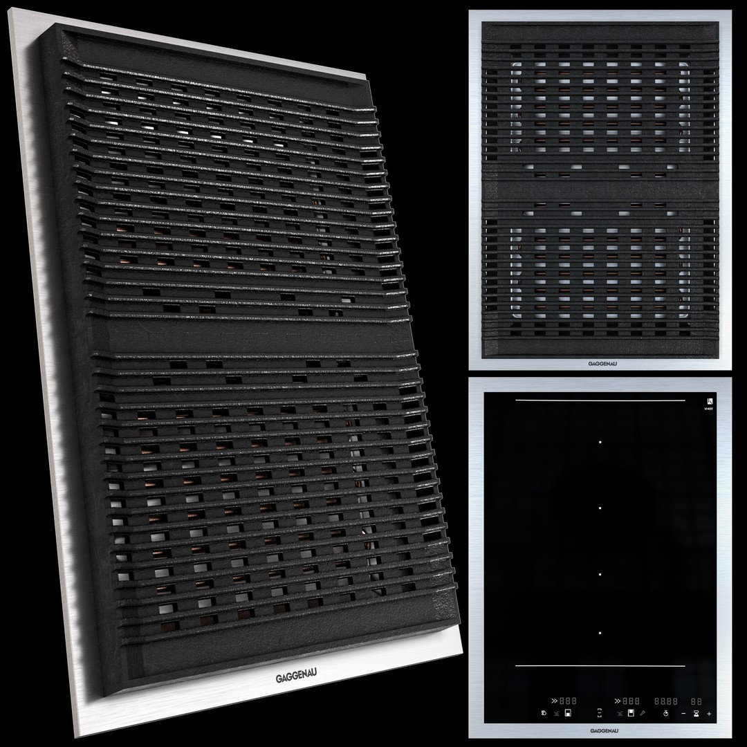 Gaggenau Cooktop 3D Model – Low Poly Kitchenware Asset, FBX, OBJ - View 8