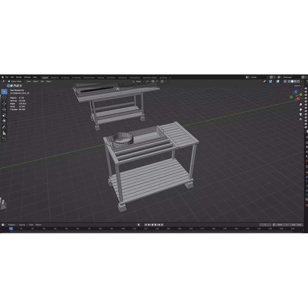 BBQ Grills and Smokers 3D Model – Low Poly Pack, Game Ready, FBX, OBJ - View 12