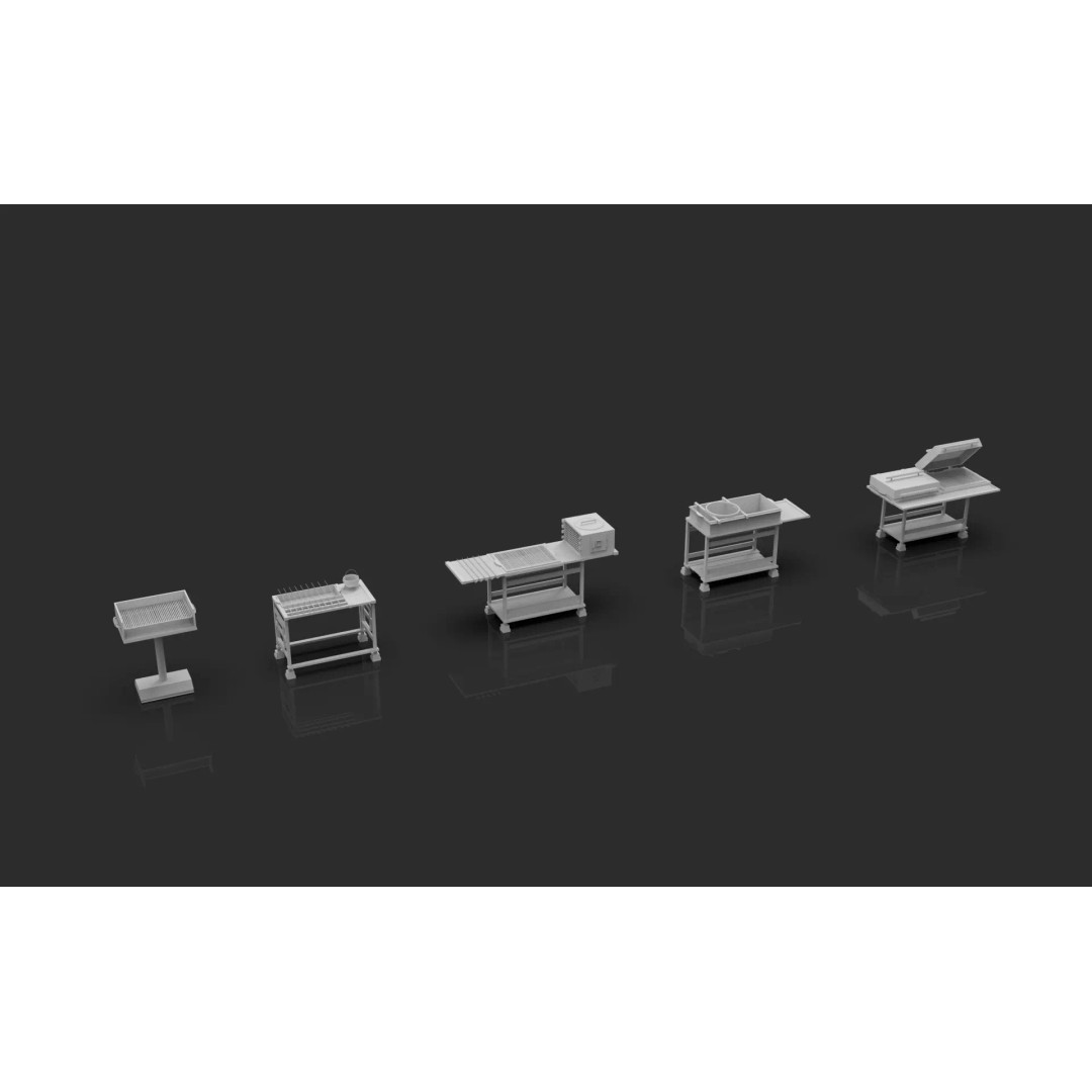 BBQ Grills and Smokers 3D Model – Low Poly Pack, Game Ready, FBX, OBJ - View 22