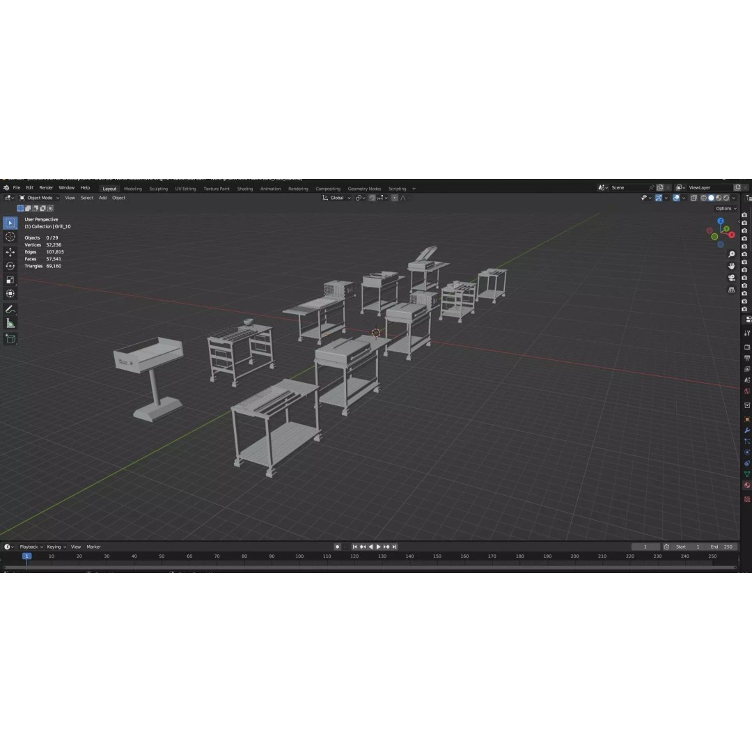 BBQ Grills and Smokers 3D Model – Low Poly Pack, Game Ready, FBX, OBJ - View 34