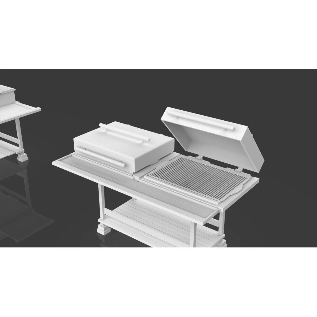 BBQ Grills and Smokers 3D Model – Low Poly Pack, Game Ready, FBX, OBJ - View 9