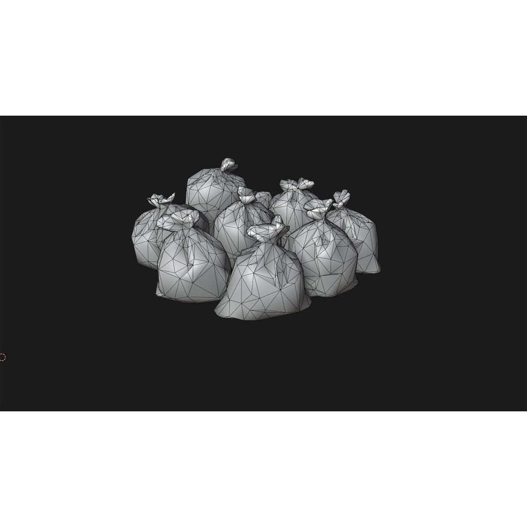 Trash Bags 3D Model – Low Poly Game-Ready Asset, FBX, OBJ, Blender