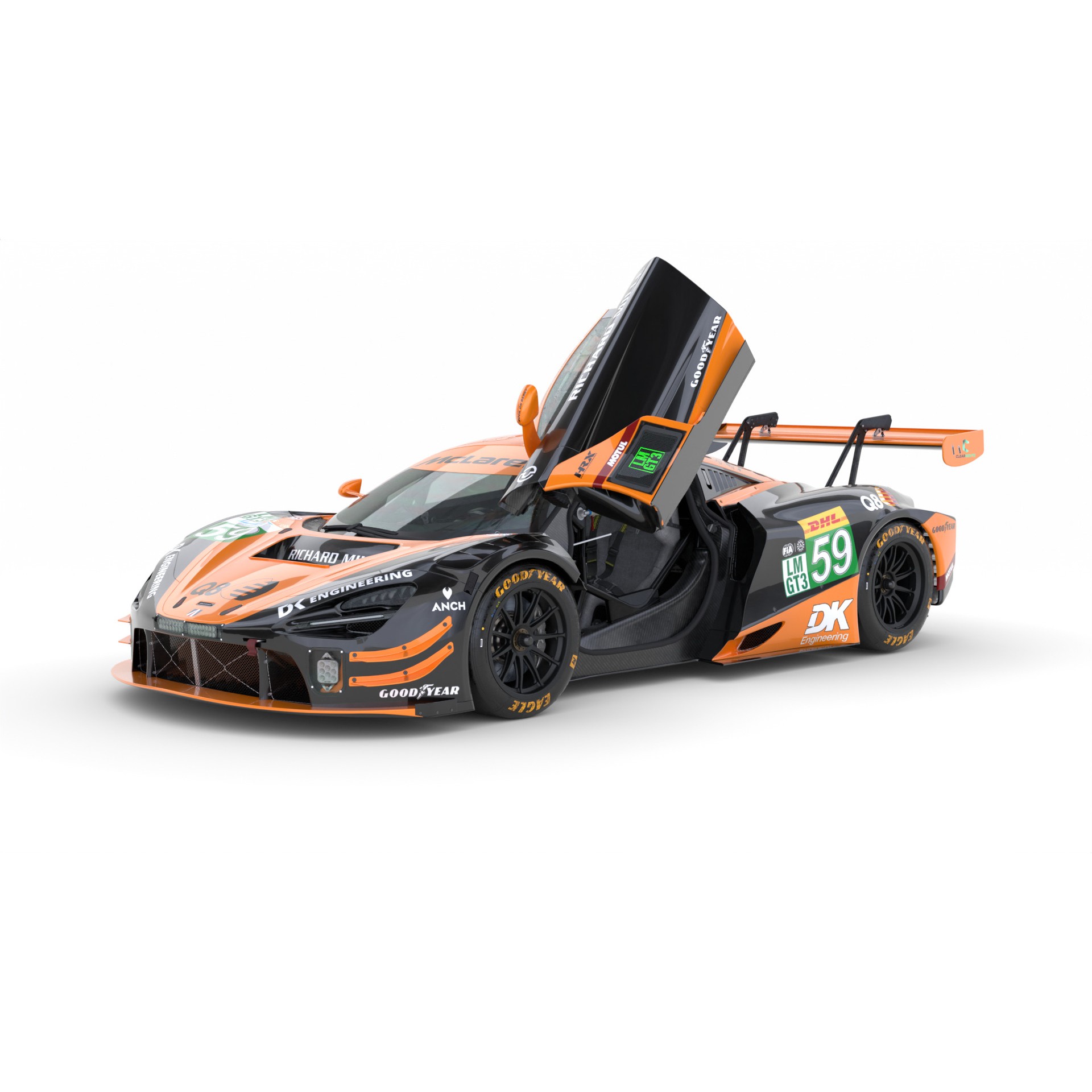 McLaren 720S LMGT3 EVO 2025 WEC - Game-Ready 3D Model - View 13