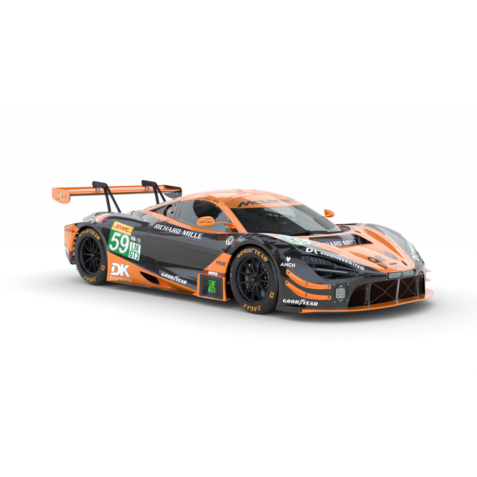 McLaren 720S LMGT3 EVO 2025 WEC - Game-Ready 3D Model - View 15