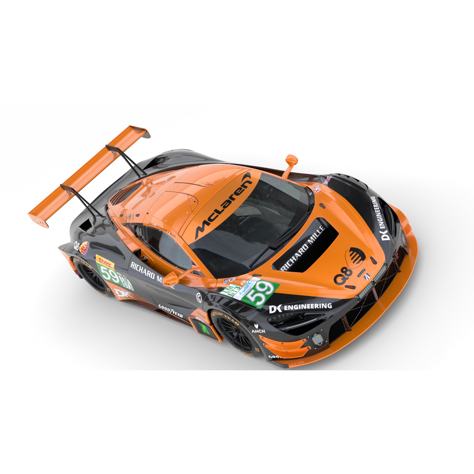 McLaren 720S LMGT3 EVO 2025 WEC - Game-Ready 3D Model - View 16