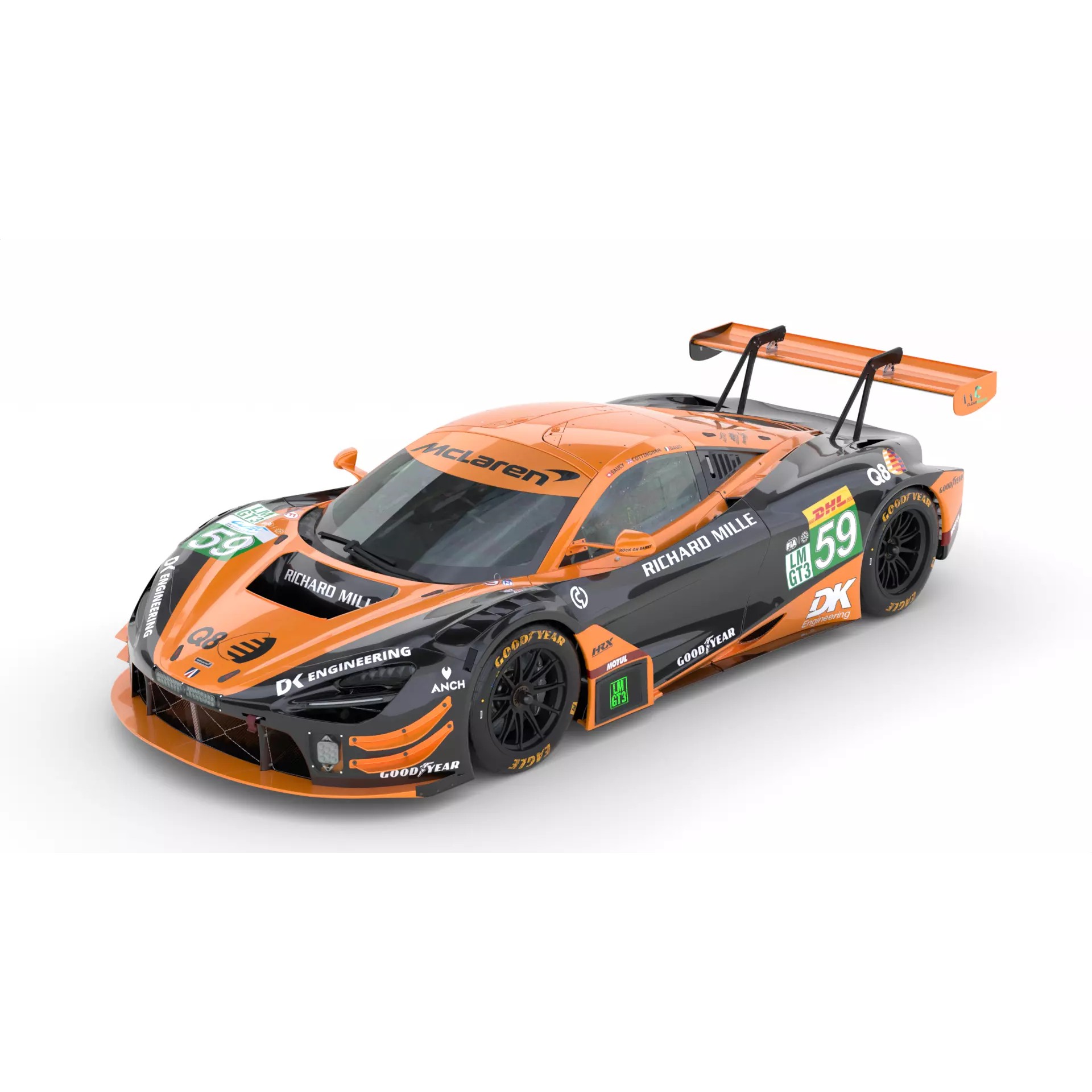McLaren 720S LMGT3 EVO 2025 WEC - Game-Ready 3D Model - View 2