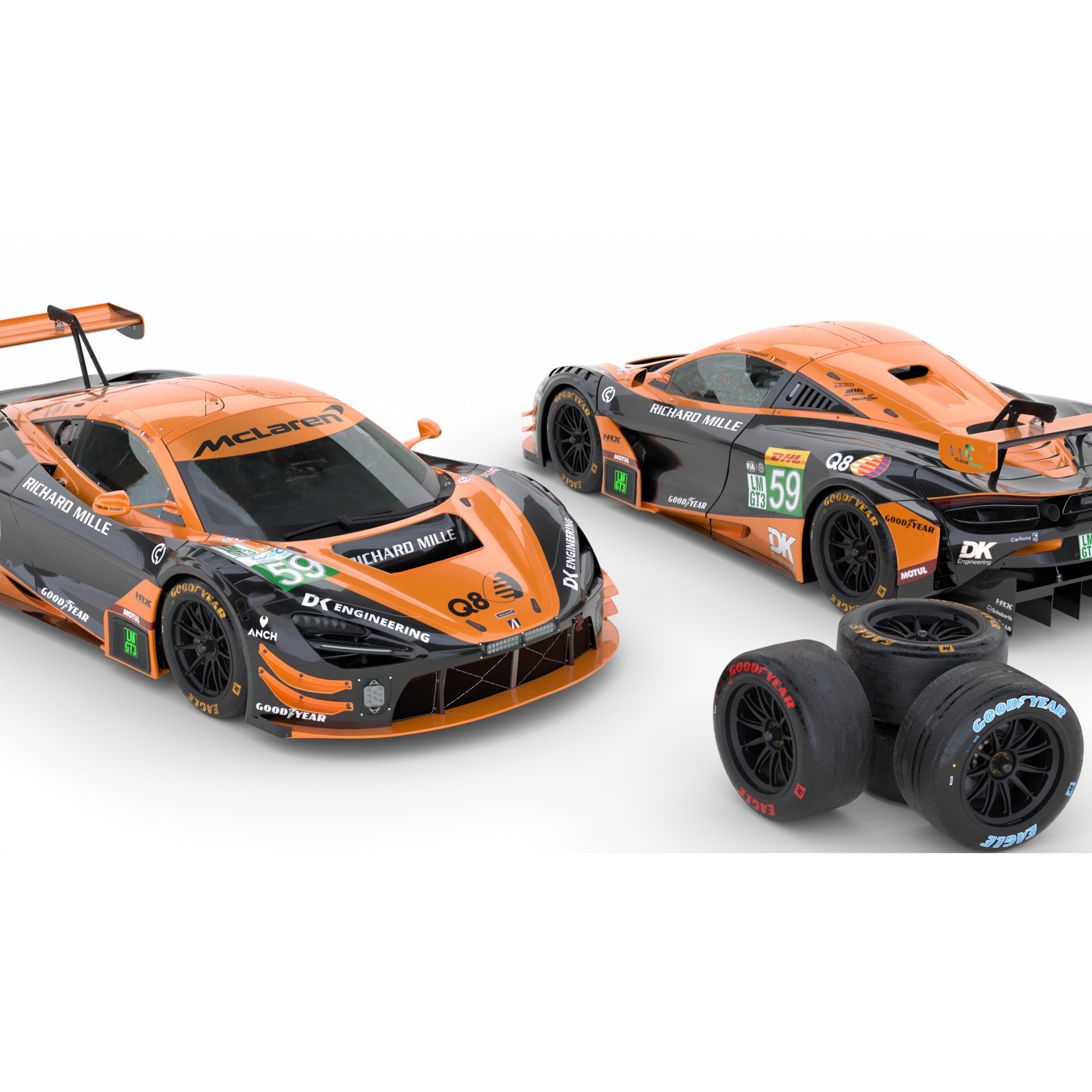 McLaren 720S LMGT3 EVO 2025 WEC - Game-Ready 3D Model - View 6