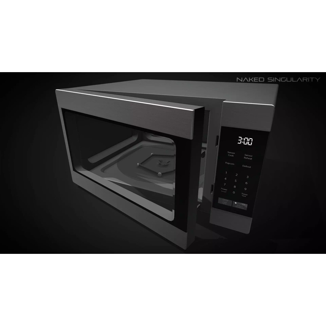 Microwave Oven 3D Model – Low Poly Electronic Kitchen Appliance, FBX - View 2