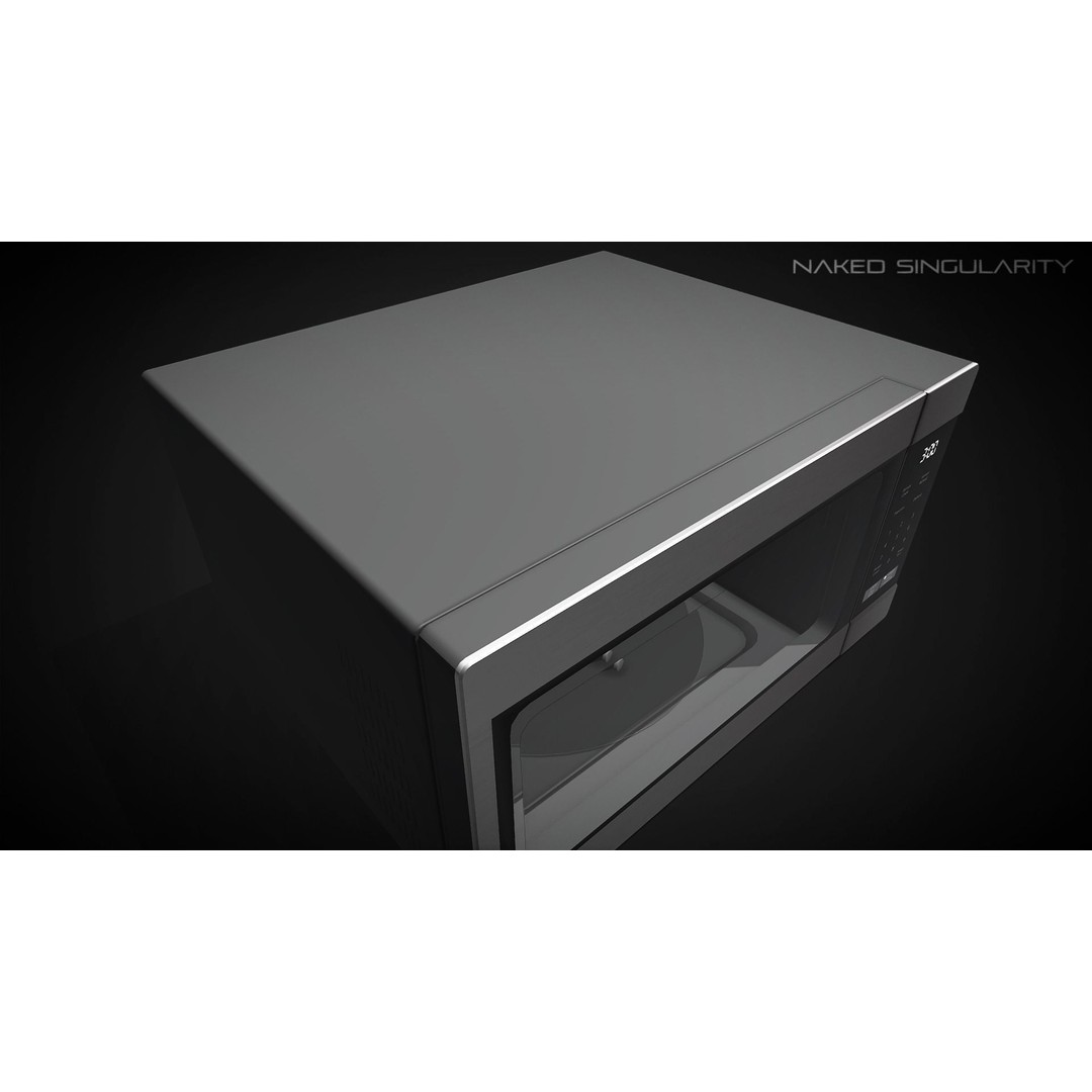 Microwave Oven 3D Model – Low Poly Electronic Kitchen Appliance, FBX - View 4