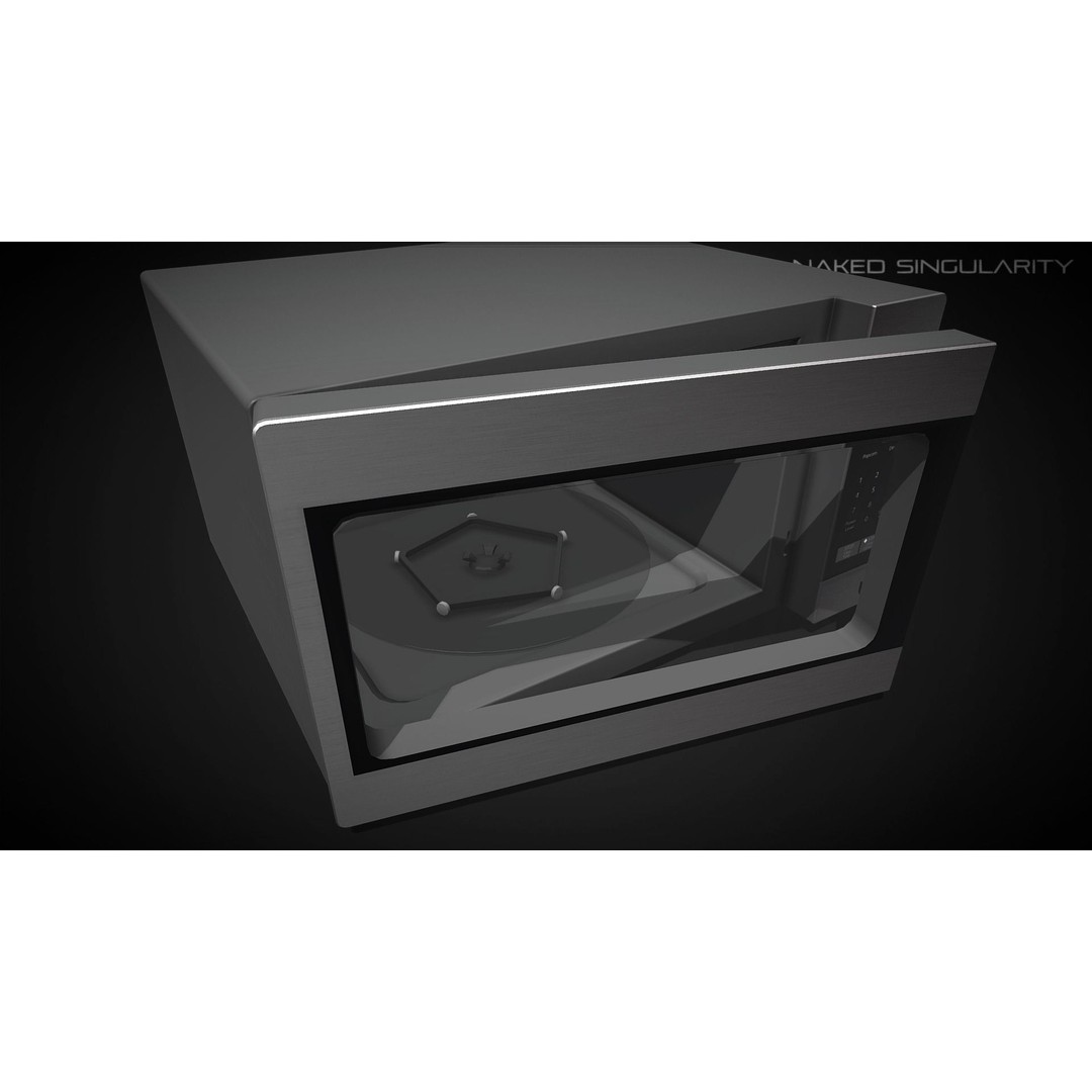 Microwave Oven 3D Model – Low Poly Electronic Kitchen Appliance, FBX - View 6