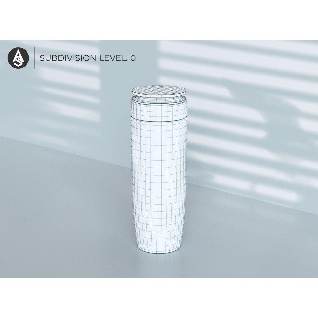 Brightening Cream 3D Model – Low Poly PBR Skincare Bottle, FBX, OBJ - View 3