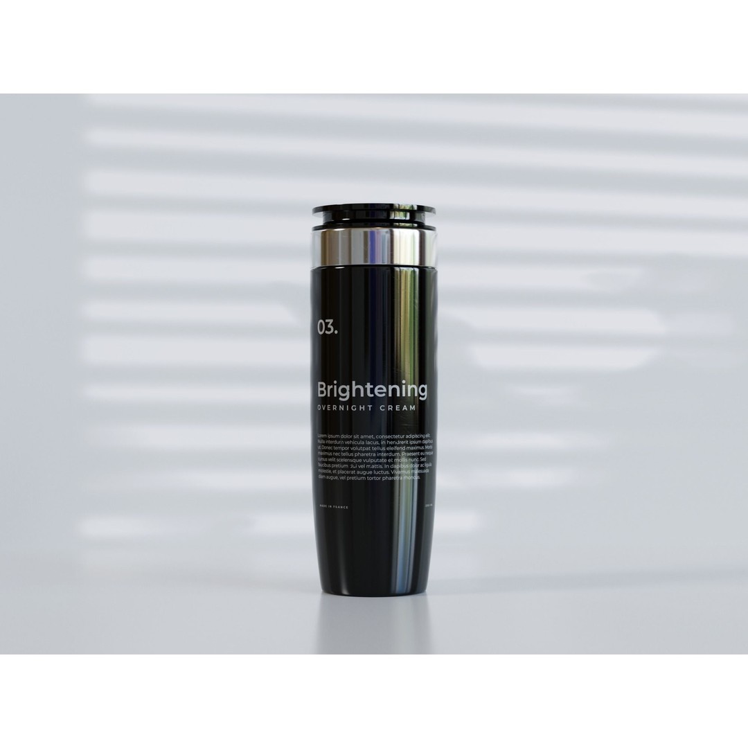 Brightening Cream 3D Model – Low Poly PBR Skincare Bottle, FBX, OBJ - View 7