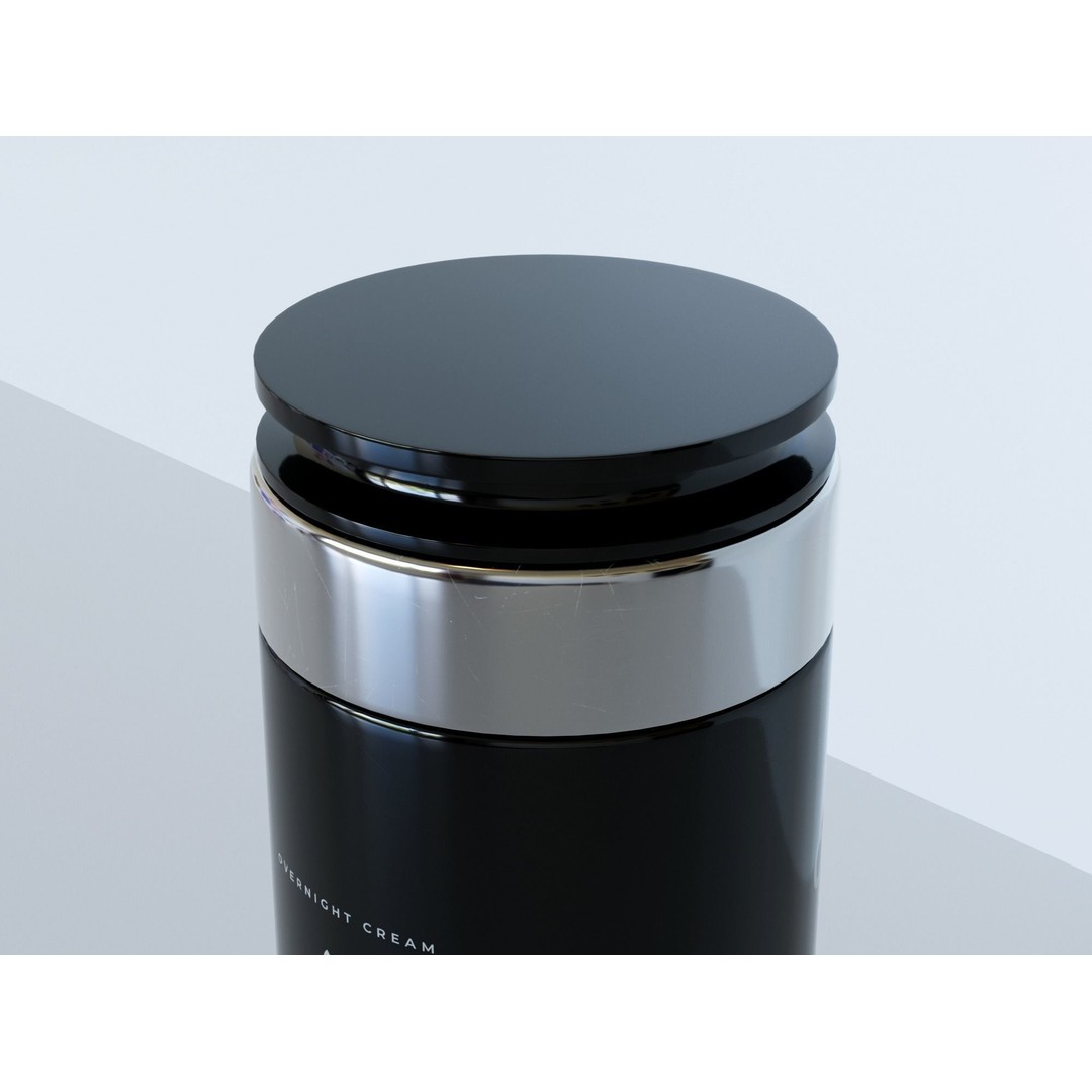 Brightening Cream 3D Model – Low Poly PBR Skincare Bottle, FBX, OBJ - View 9