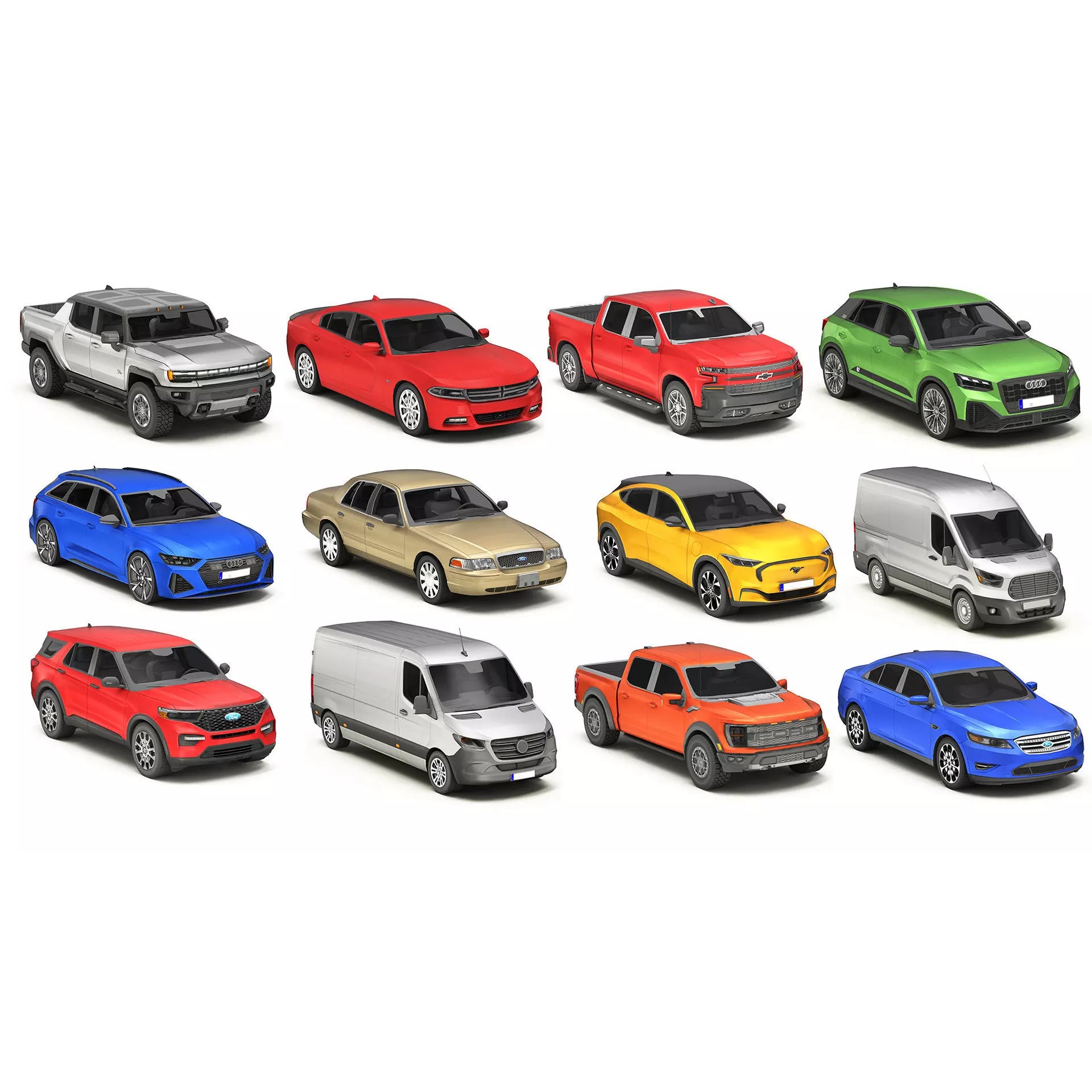 Low Poly Cars Pack 1 - Low-Poly Game-Ready 3D Model - View 2
