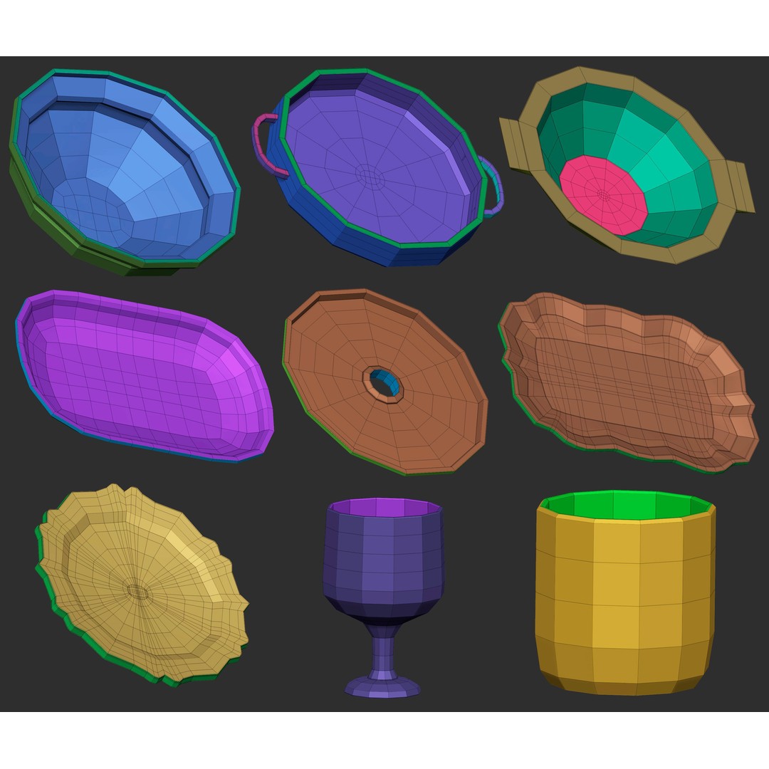 Crockery Pottery 3D Model – IMM Brush Set for ZBrush, OBJ, FBX - View 12