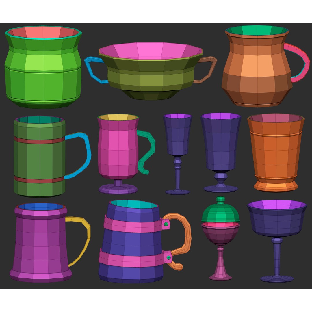 Crockery Pottery 3D Model – IMM Brush Set for ZBrush, OBJ, FBX - View 13