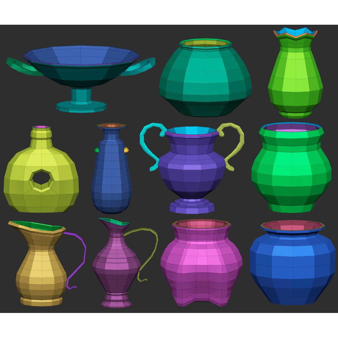 Crockery Pottery 3D Model – IMM Brush Set for ZBrush, OBJ, FBX - View 15