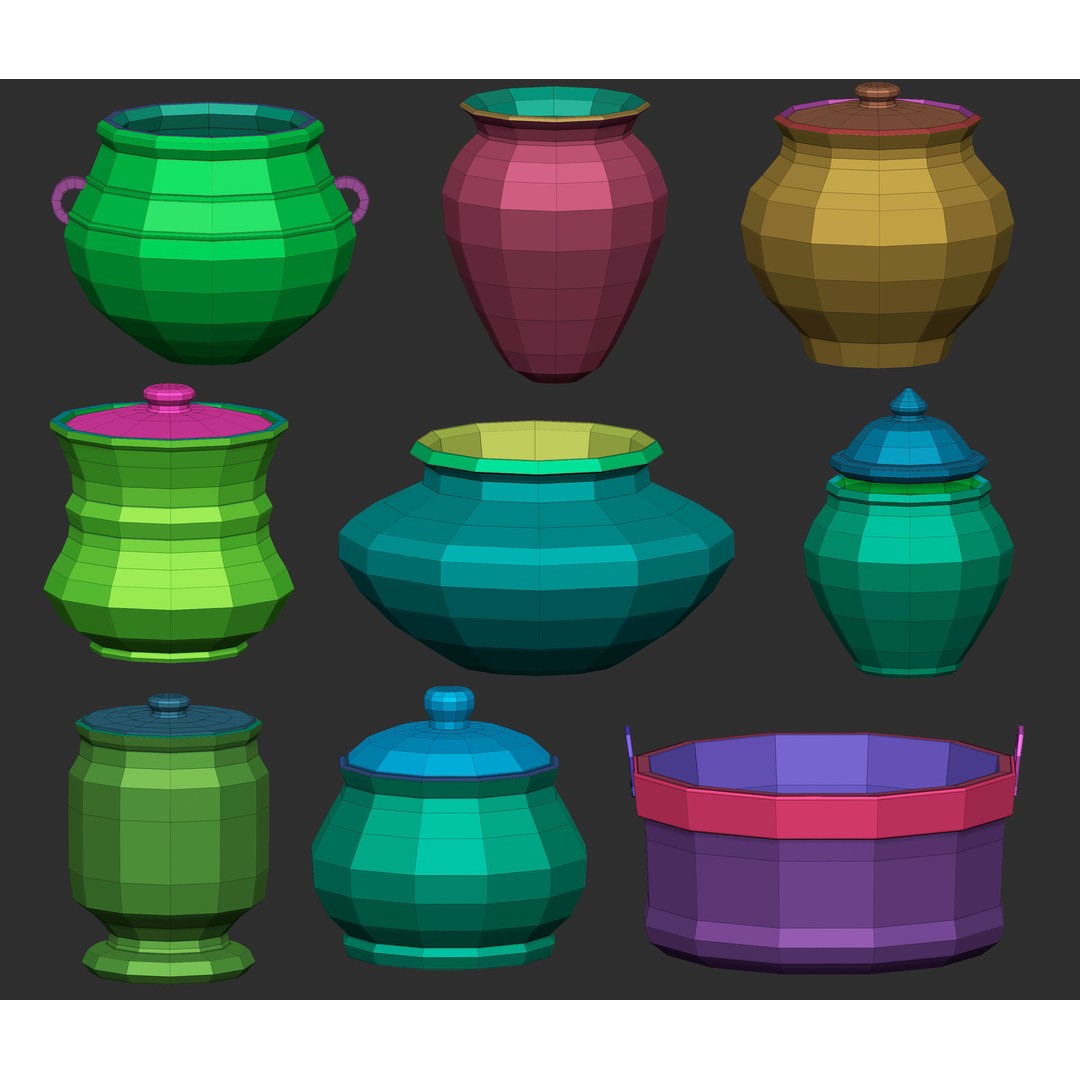 Crockery Pottery 3D Model – IMM Brush Set for ZBrush, OBJ, FBX - View 16