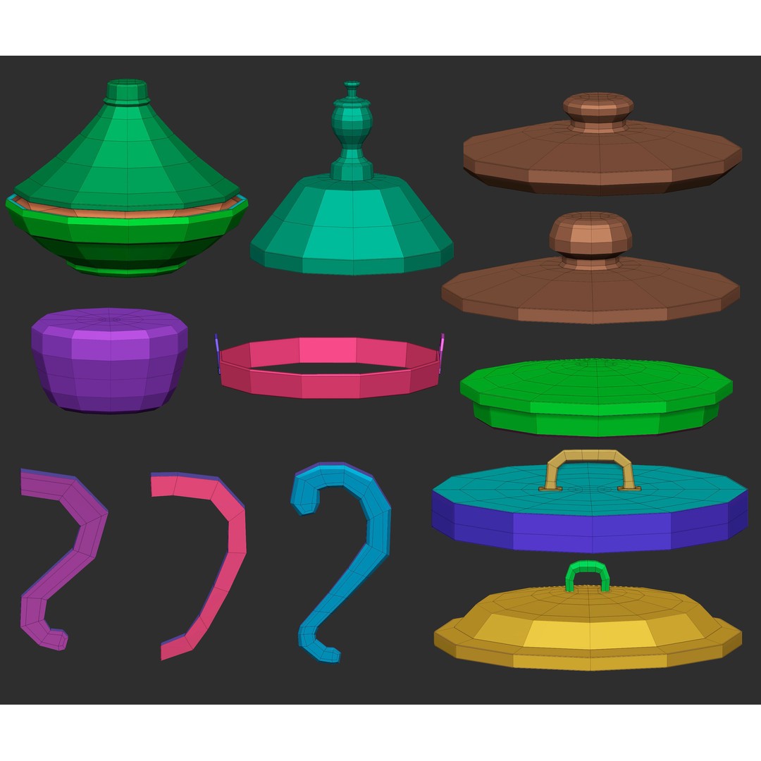 Crockery Pottery 3D Model – IMM Brush Set for ZBrush, OBJ, FBX - View 18