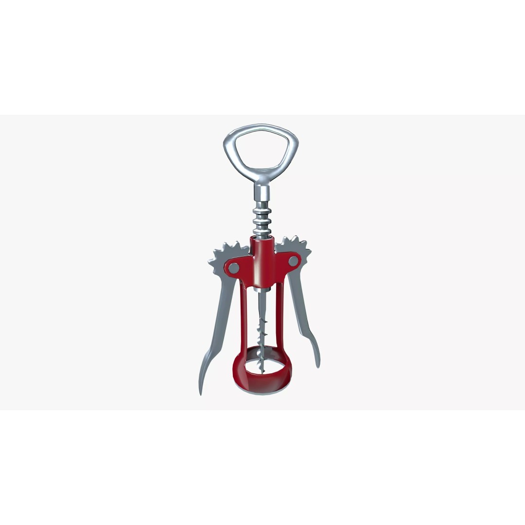 Corkscrew 3D Model – Low Poly Tool with PBR Textures, FBX, OBJ - View 2