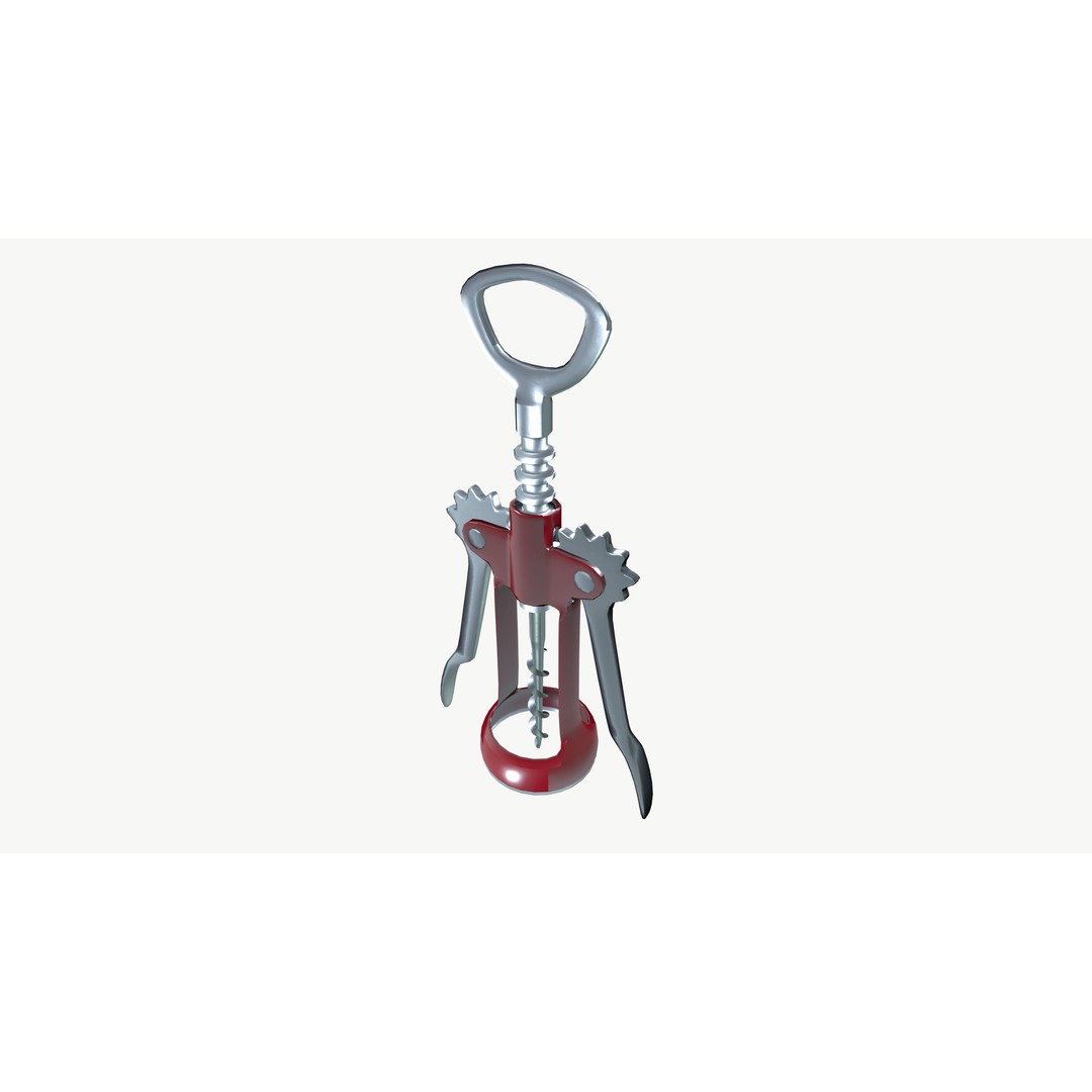 Corkscrew 3D Model – Low Poly Tool with PBR Textures, FBX, OBJ - View 3