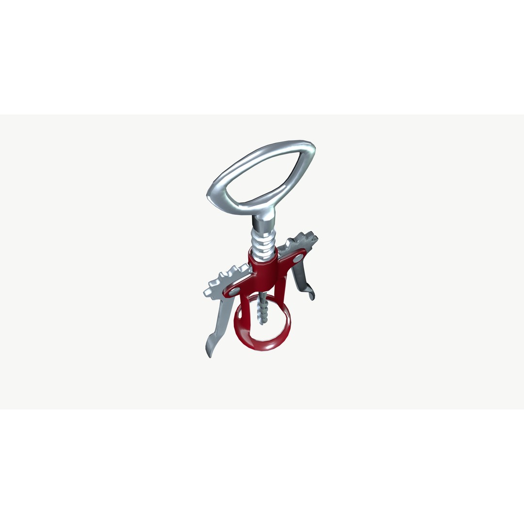 Corkscrew 3D Model – Low Poly Tool with PBR Textures, FBX, OBJ - View 4