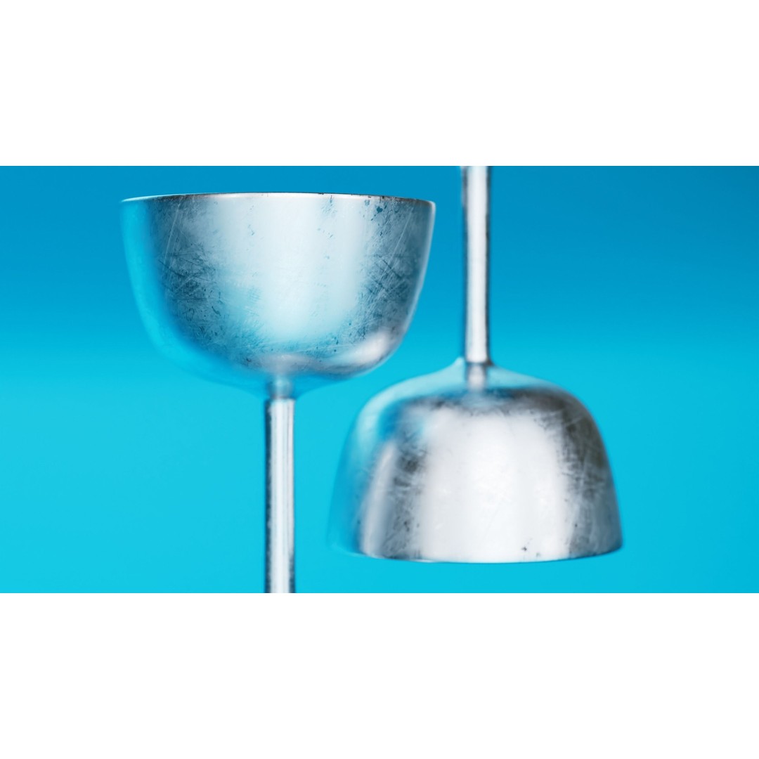 Scratched Silver Goblet Glass 3D Model – Vintage PBR Asset, FBX/OBJ - View 3