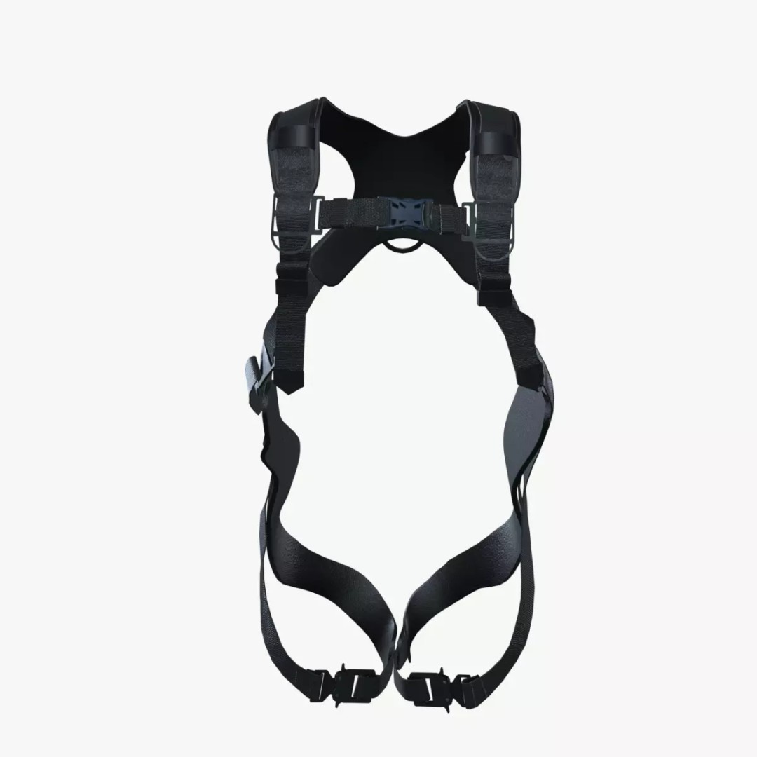 Safety Harness 3D Model – Premium Black Adjustable Gear, FBX - View 2