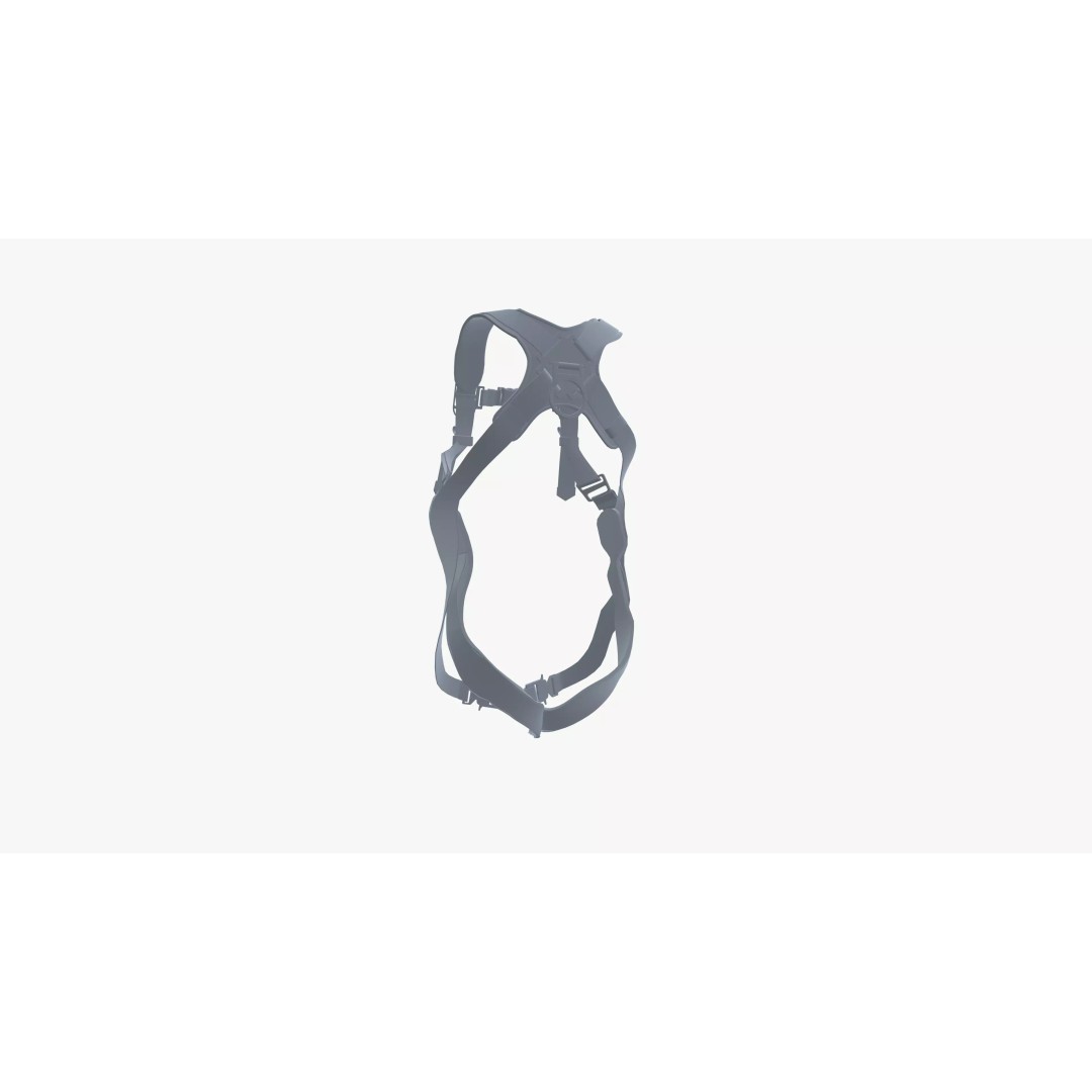 Safety Harness 3D Model – Premium Black Adjustable Gear, FBX - View 6