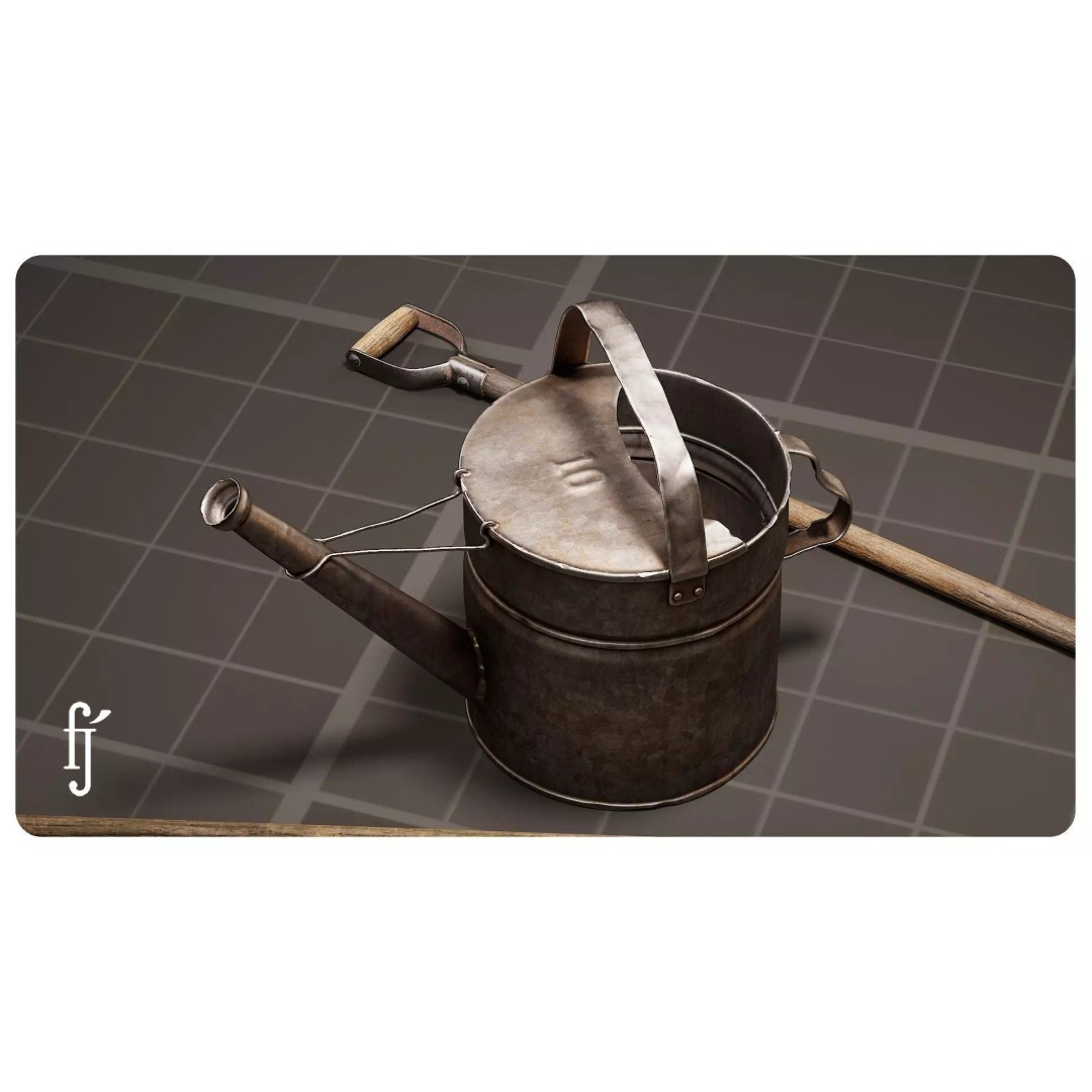 Old Rusty Garden Tools 3D Model – High Poly Asset, FBX, PBR - View 4