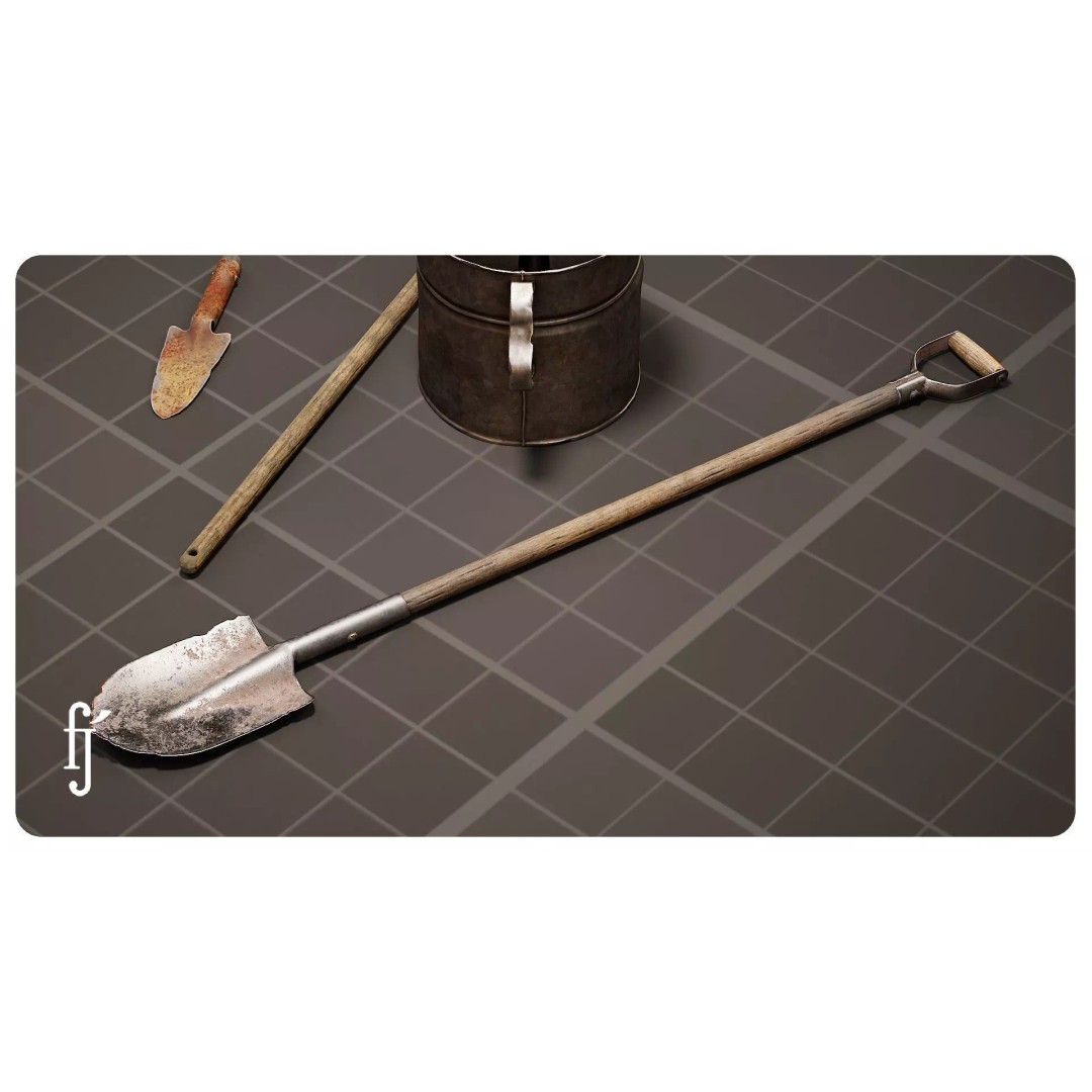 Old Rusty Garden Tools 3D Model – High Poly Asset, FBX, PBR - View 8