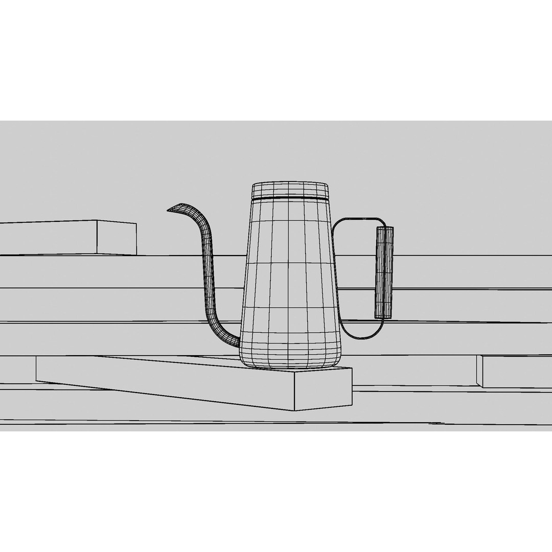 Stylish Black Tea Kettle 3D Model – Realistic Kitchenware Asset, FBX, PBR