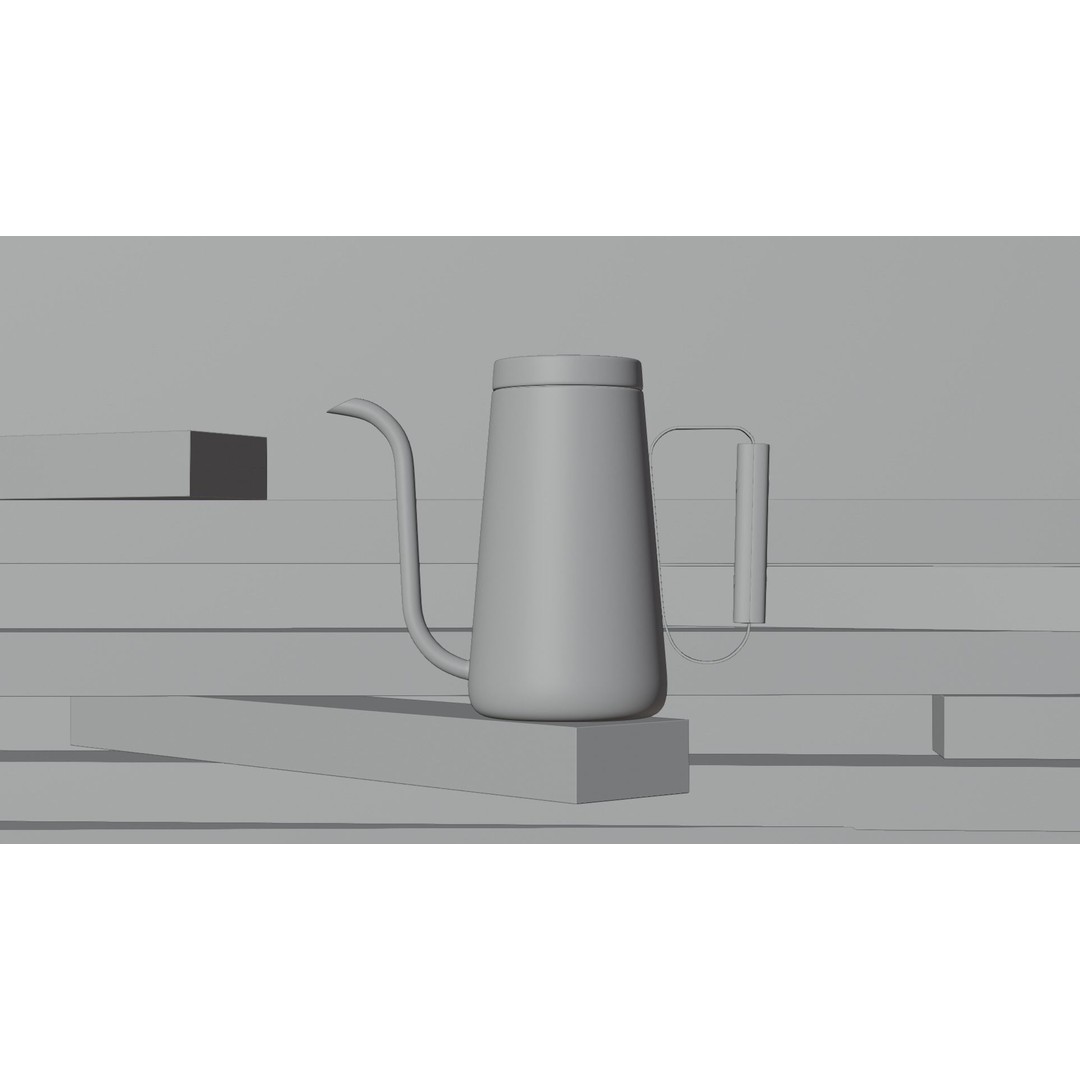 Stylish Black Tea Kettle 3D Model – Realistic Kitchenware Asset, FBX, PBR - View 8