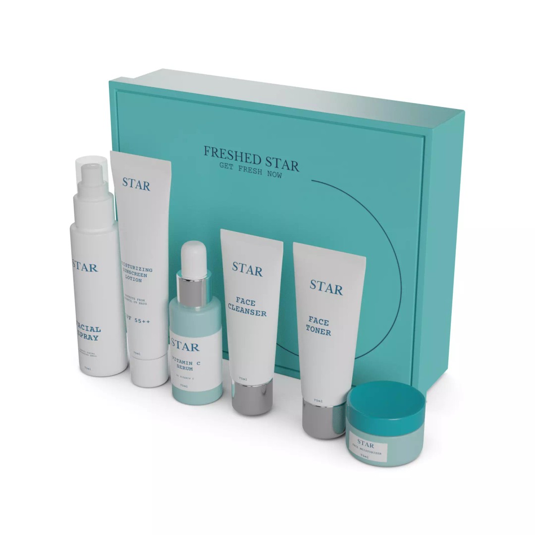 Cosmetic Kits 3D Model – Low Poly Fresh Start Set, FBX - View 2