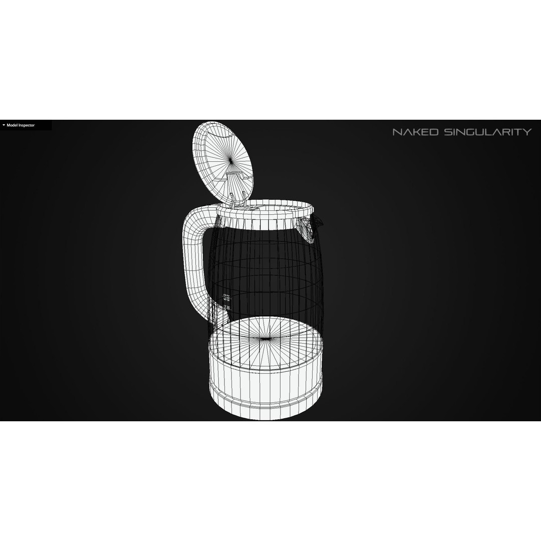 Kettle 3D Model – Low Poly Electric Water Boiler, FBX
