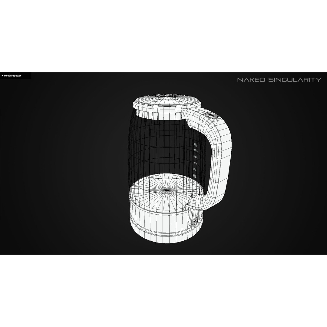 Kettle 3D Model – Low Poly Electric Water Boiler, FBX - View 10