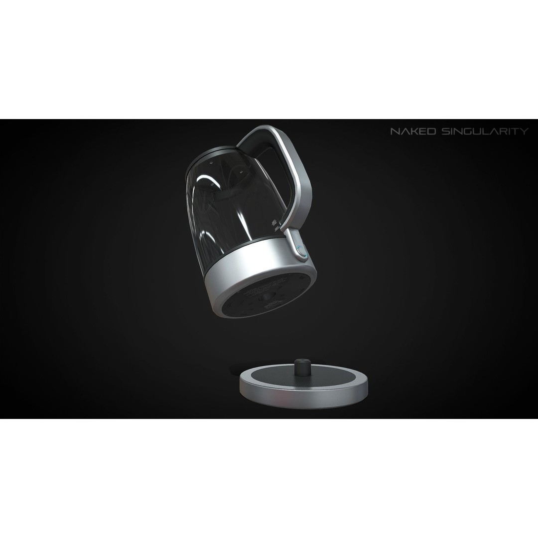Kettle 3D Model – Low Poly Electric Water Boiler, FBX - View 5